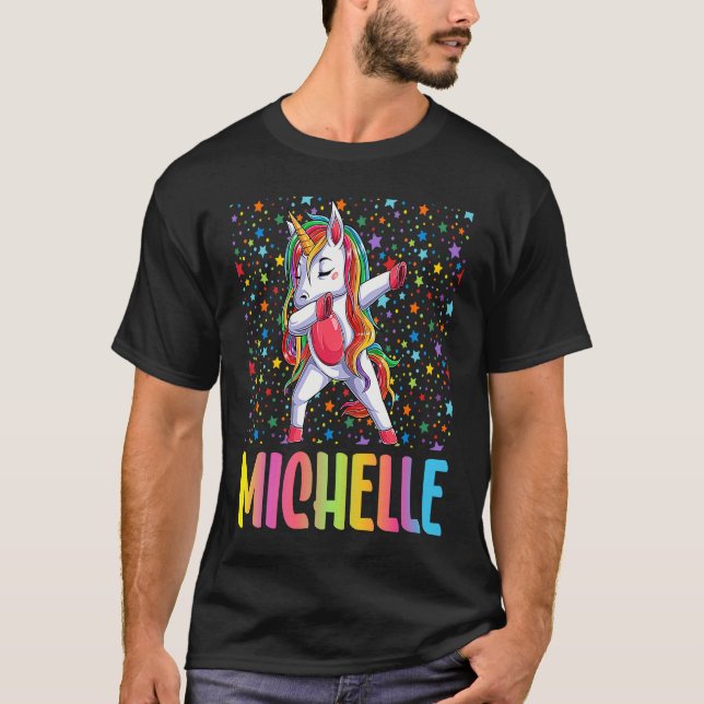 Dabbing Unicorn Michelle T-Shirt (Front)