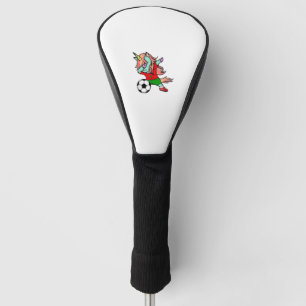 Dabbing Unicorn Morocco Soccer Fans Jersey Morocca Golf Head Cover