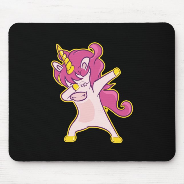 Dabbing Unicorn Mouse Mat (Front)