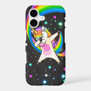 Dabbing Unicorn Neon Glow iPhone X Case