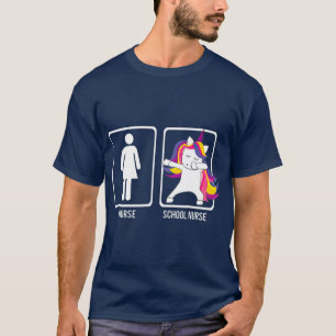 DABBING UNICORN NURSE VS SCHOOL NURSE  Gift Dabs T-Shirt
