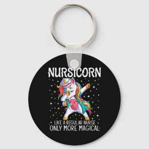 Dabbing Unicorn Nursicorn Funny Nurse Gift women Key Ring