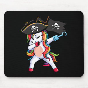 Dabbing Unicorn Pirate Girls Kids Funny Halloween Mouse Mat