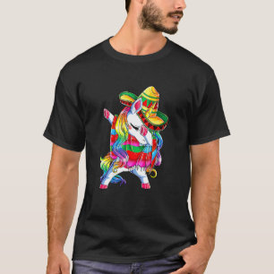 Dabbing Unicorn Poncho Poncho Ha Cinco De Mayo T-Shirt