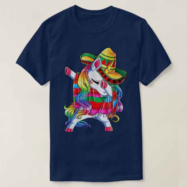 Dabbing Unicorn Poncho Poncho Hat Shirt Cinco De M (Design Front)