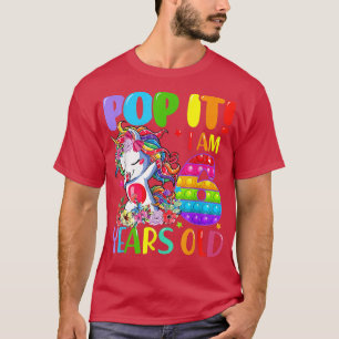 Dabbing Unicorn Pop It I Am 6 Years Old Fidget 6th T-Shirt