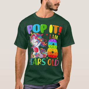 Dabbing Unicorn Pop It I Am 8 Years Old Fidget 8th T-Shirt