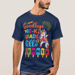 Dabbing Unicorn Prek Teacher Student Kids Hello Su T-Shirt