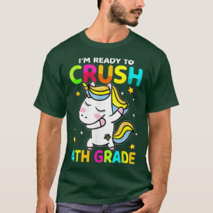 Dabbing Unicorn Ready To Crush 4th Grade Back To S T-Shirt