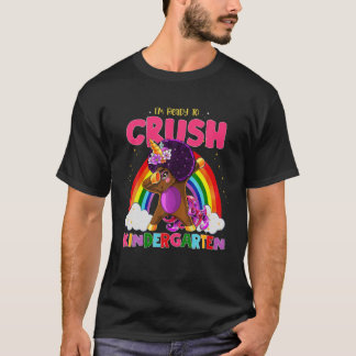 Dabbing Unicorn Ready To Cursh Kindergarten Black T-Shirt