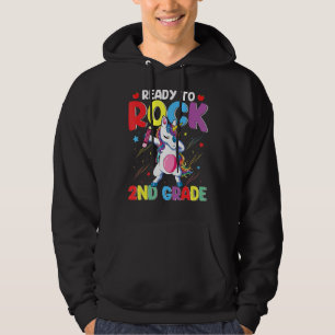 Dabbing Unicorn Ready To Rock 2nd Grade Back To Sc Hoodie