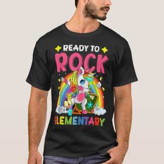 Dabbing Unicorn Ready To Rock Elementary Back To S T-Shirt