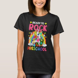 Dabbing Unicorn Ready To Rock Preschool Back To Sc T-Shirt