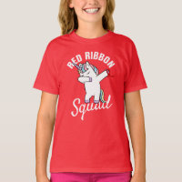 Dabbing Unicorn Red Ribbon Awareness Squad