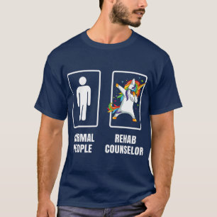 Dabbing Unicorn Rehabilitation Rehab Counselor T-Shirt