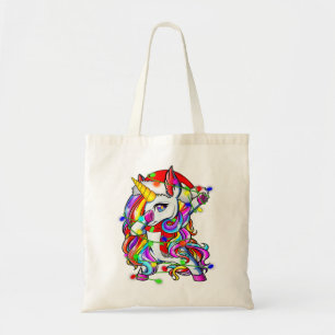 Dabbing Unicorn Santa Christmas Kids Girls Women X Tote Bag