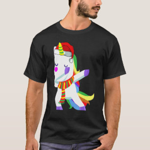 Dabbing Unicorn Santa Hat Christmas Holiday Xmas   T-Shirt