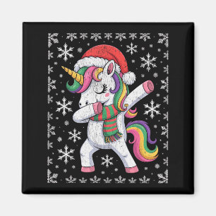 Dabbing Unicorn Santa Hat Christmas Xmas Dab  Magnet