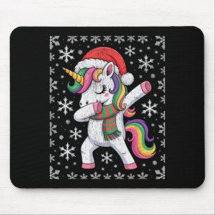 Dabbing Unicorn Santa Hat Christmas Xmas Dab Mouse Mat