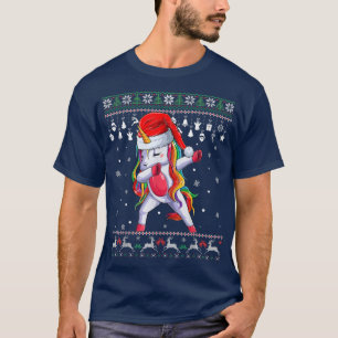 Dabbing Unicorn Santa Sweater Christmas Ugly Kids