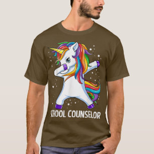 Dabbing Unicorn School Counsellor Proud School Tea T-Shirt