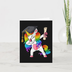 Dabbing Unicorn School Graduation Dab Girls Kids T Card