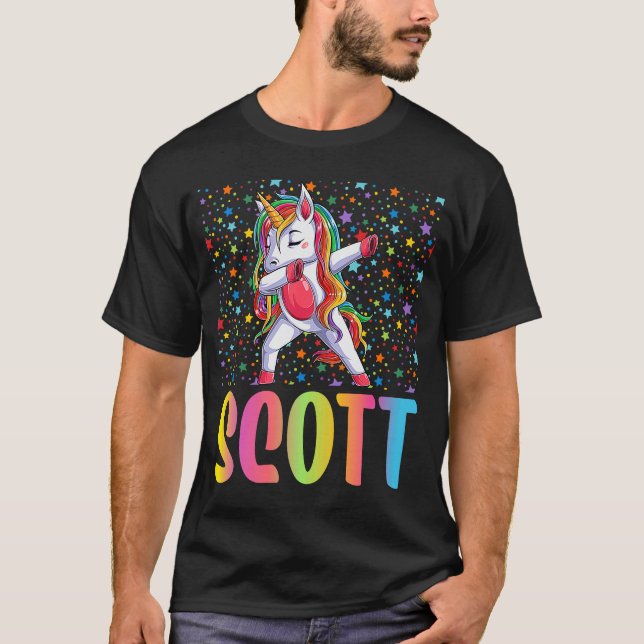 Dabbing Unicorn Scott T-Shirt (Front)