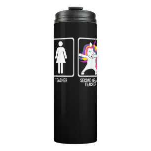 DABBING UNICORN SECOND 2nd GRADE TEACHER Shirt Gif Thermal Tumbler