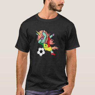 Dabbing Unicorn Senegal Soccer Fans Jersey Senegal T-Shirt