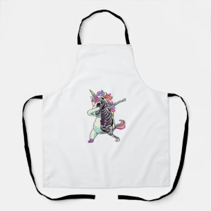 Dabbing Unicorn Skeleton Halloween Girls Dab T-Shi Apron