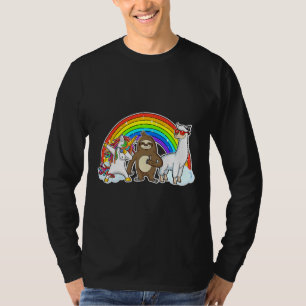 Dabbing Unicorn Sloth Llama Rainbow T-Shirt