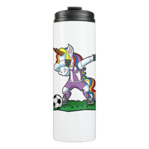 Dabbing Unicorn Soccer Girls Women Team Coach Gift Thermal Tumbler