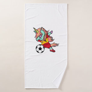 Dabbing Unicorn Soccer Spain Jersey Shirt Spanish Bath Towel