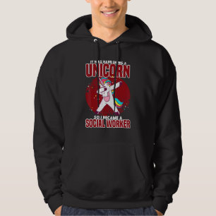 Dabbing Unicorn Social Worker Mystical Creatures Hoodie