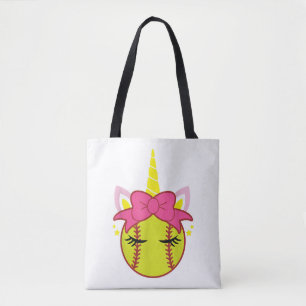 Dabbing Unicorn Softball Gift Girls Women T-Shirt Tote Bag