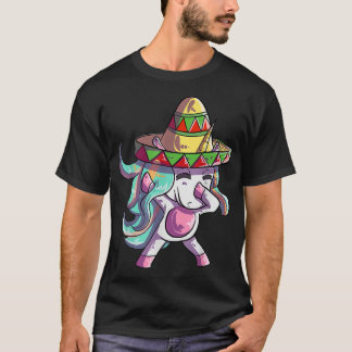 Dabbing Unicorn Sombrero Meico Cinco De Mayo For M T-Shirt