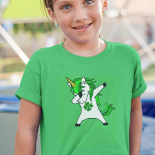 Dabbing Unicorn St. Patrick's Day Green Shamrock T-Shirt