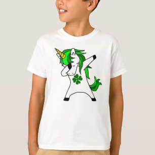 Dabbing Unicorn St. Patrick's Day Green Shamrock T-Shirt