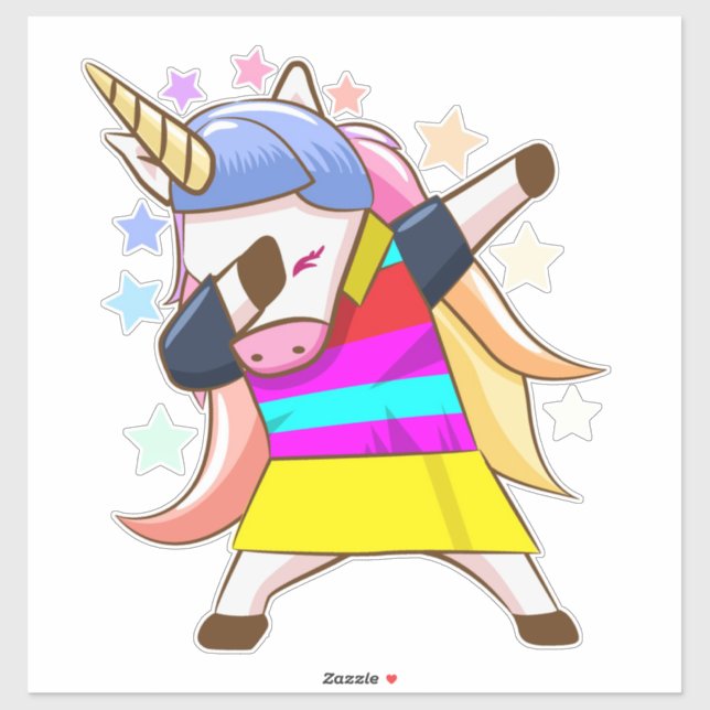 Dabbing Unicorn Sticker (Sheet)