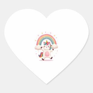 Dabbing Unicorn T Shirt - Funny Dab Dance Rainbow  Heart Sticker