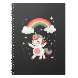 Dabbing Unicorn T Shirt - Funny Dab Dance Rainbow Notebook