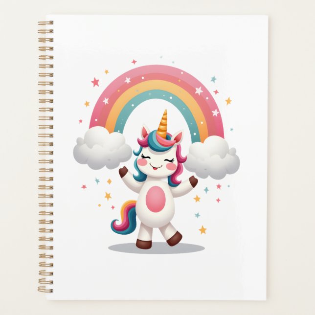 Dabbing Unicorn T Shirt - Funny Dab Dance Rainbow  Planner (Front)