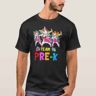 Dabbing Unicorn Team Pre K Teacher Student First D T-Shirt