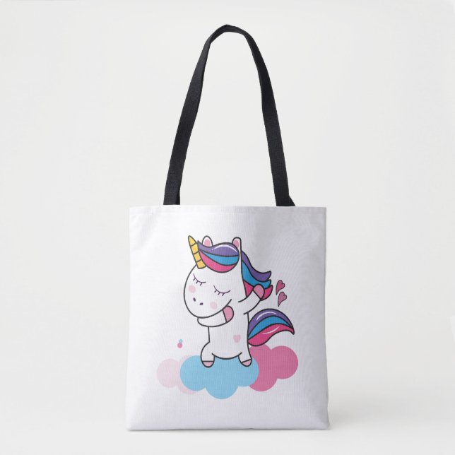 dabbing unicorn                   tote bag (Front)