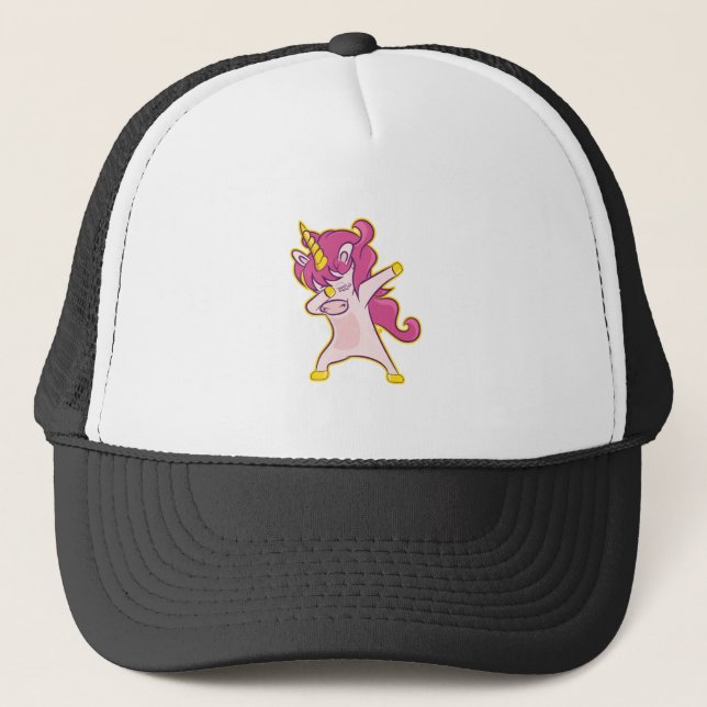 Dabbing Unicorn Trucker Hat (Front)