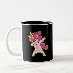 Dabbing Unicorn Two-Tone Coffee Mug