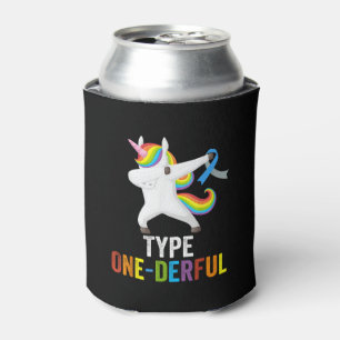 Dabbing Unicorn Type One-Derful T1D Diabetes Funny Can Cooler