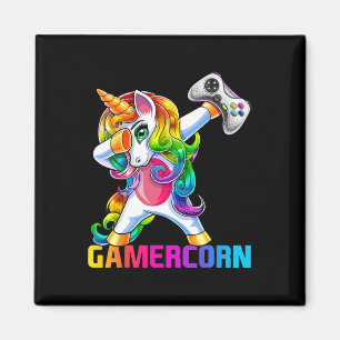 Dabbing Unicorn Video Game Controller Gamer Girl Magnet
