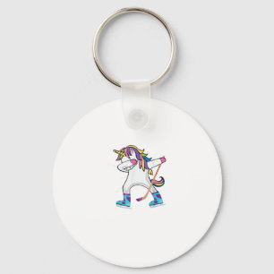 Dabbing Unicorn With A Hockey Stick Unicorn Sports Key Ring