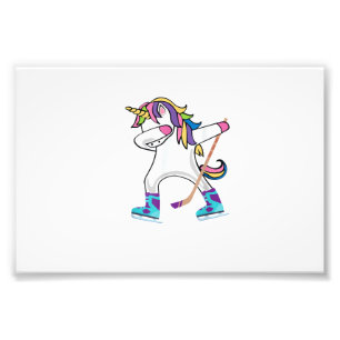 Dabbing Unicorn With A Hockey Stick Unicorn Sports Photo Print